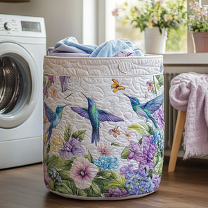 Hummingbird Whirl Quilted Laundry Basket Father’s Day Merch Gift