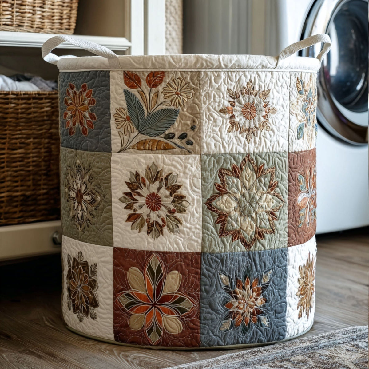 Infinity Bloom Quilted Laundry Basket Merch For Friends