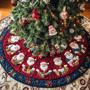 Jolly St Nick Christmas Quilted Tree Skirt Must Have Holiday Merch for Christmas Decor