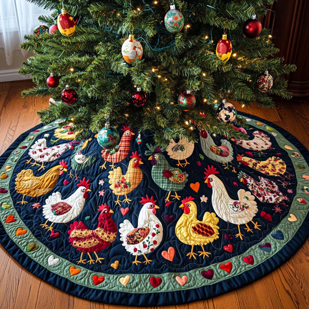Joyful Roost Christmas Quilted Tree Skirt Thoughtful Christmas Tree Skirt Gift Idea