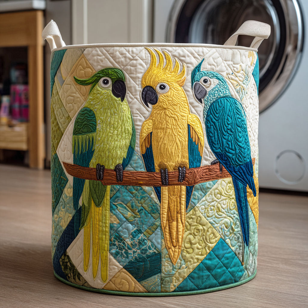 Jungle Feather Quilted Laundry Basket Father’s Day Merch Gift