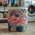 Jungle Flamingo Quilted Laundry Basket Everyday Merch Choice
