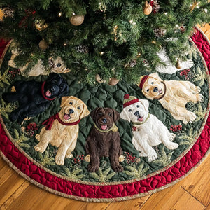 Labrador Retriever Cheer Quilted Christmas Tree Skirt Exclusive Christmas Tree Skirt Merch Collection