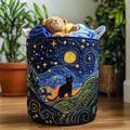 Lazy Whiskers Quilted Laundry Basket Merch For Couples