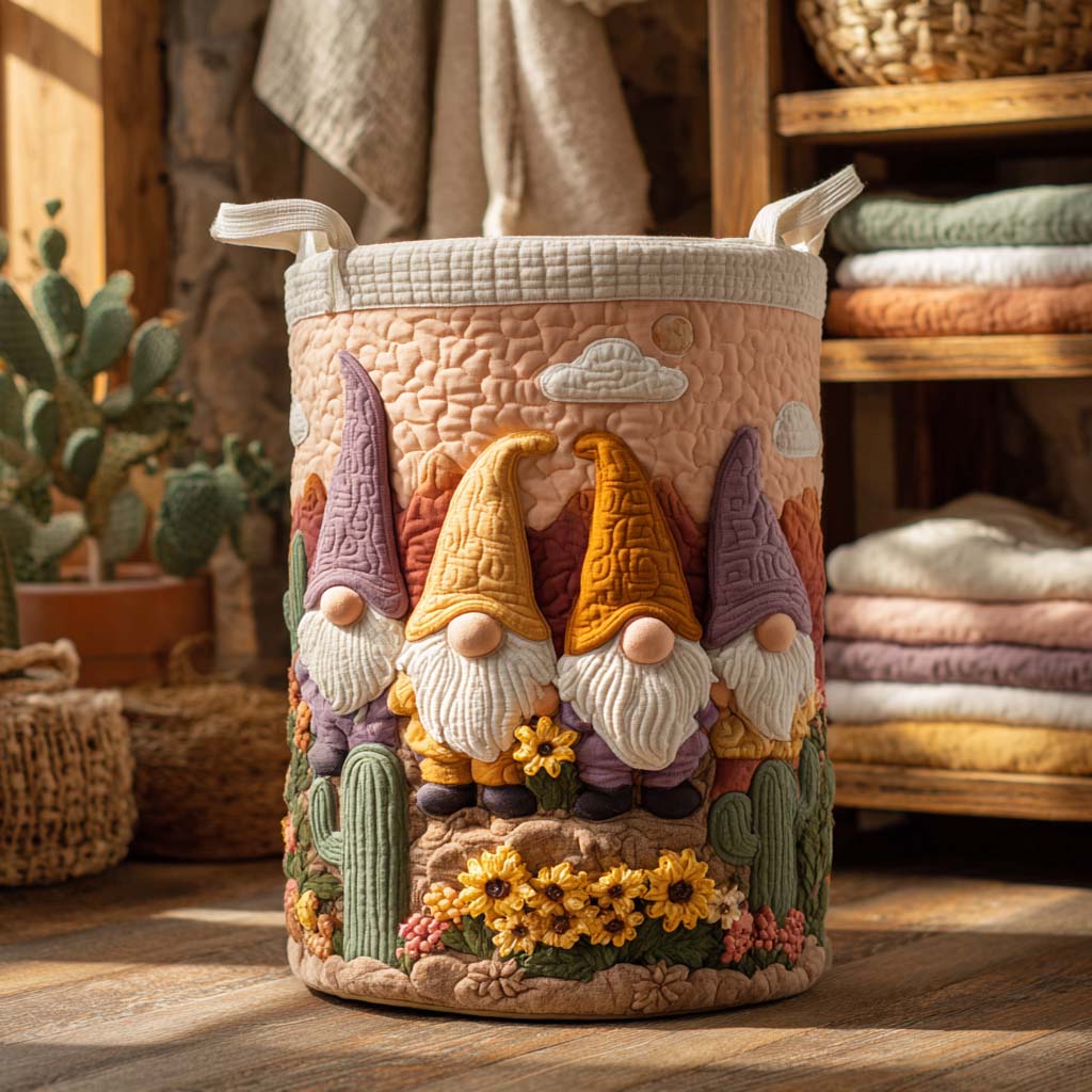Little Nomad Gnome Quilted Laundry Basket Christmas Merch Gift