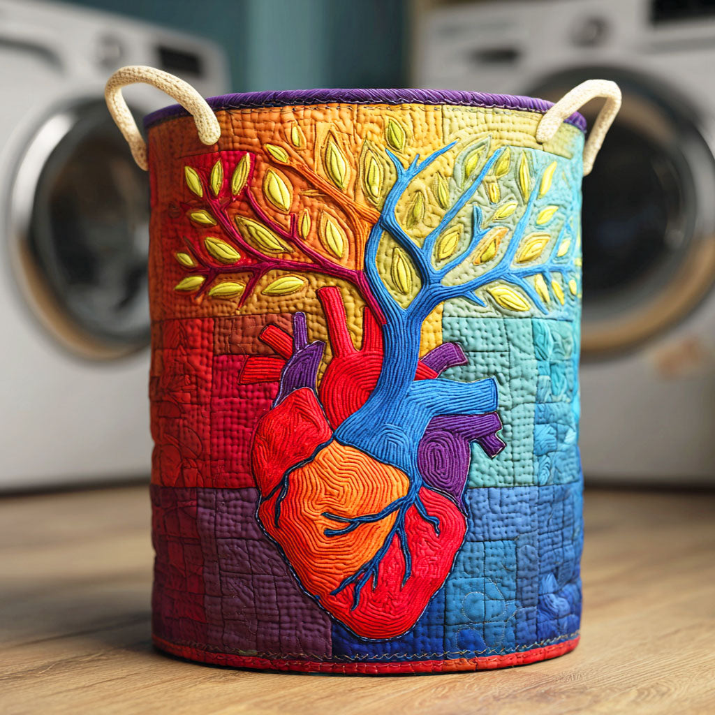 Living Heart Tree Quilted Laundry Basket Must-Have Laundry Essential