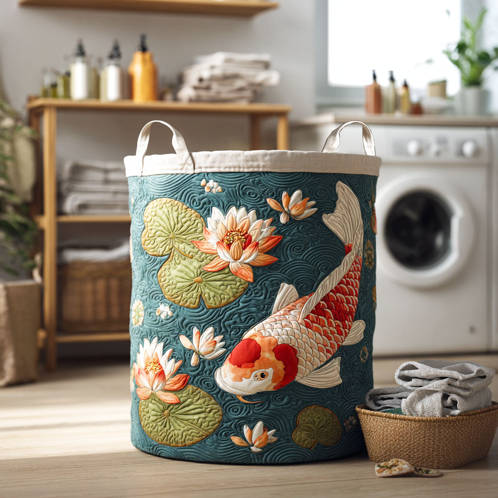 Lotus Dream Quilted Laundry Basket Thanksgiving Merch Gift