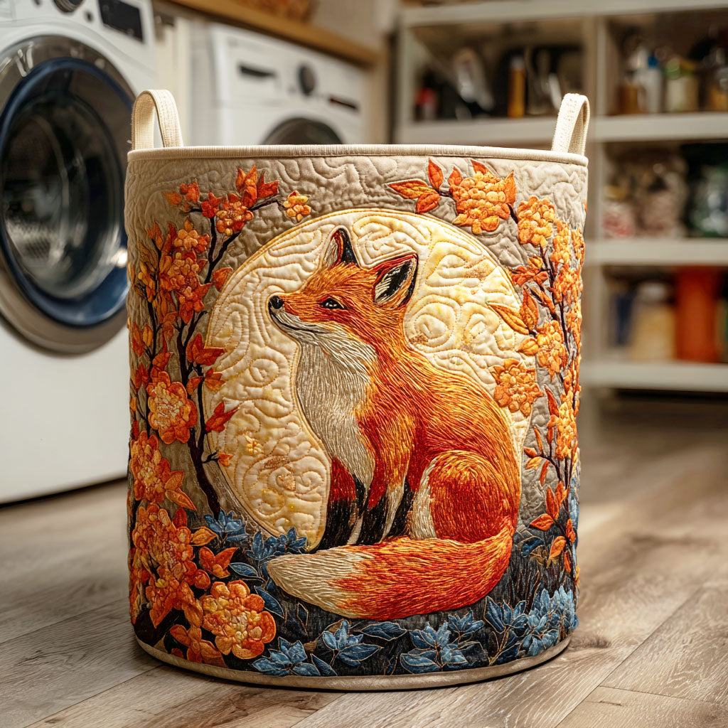Lunar Red Fox Quilted Laundry Basket Thoughtful Housewarming Gift