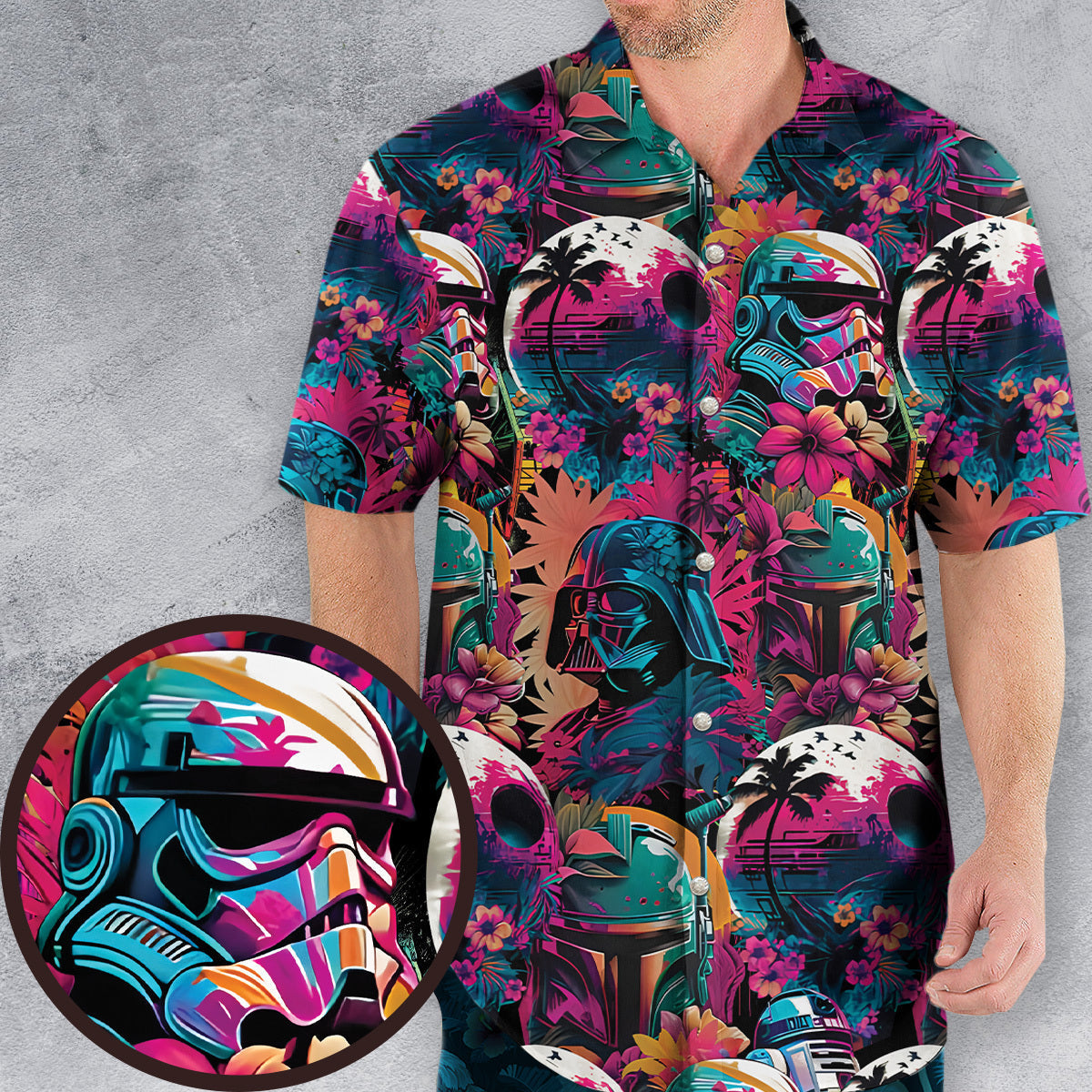 Star Wars Synthwave Hawaiian Shirt