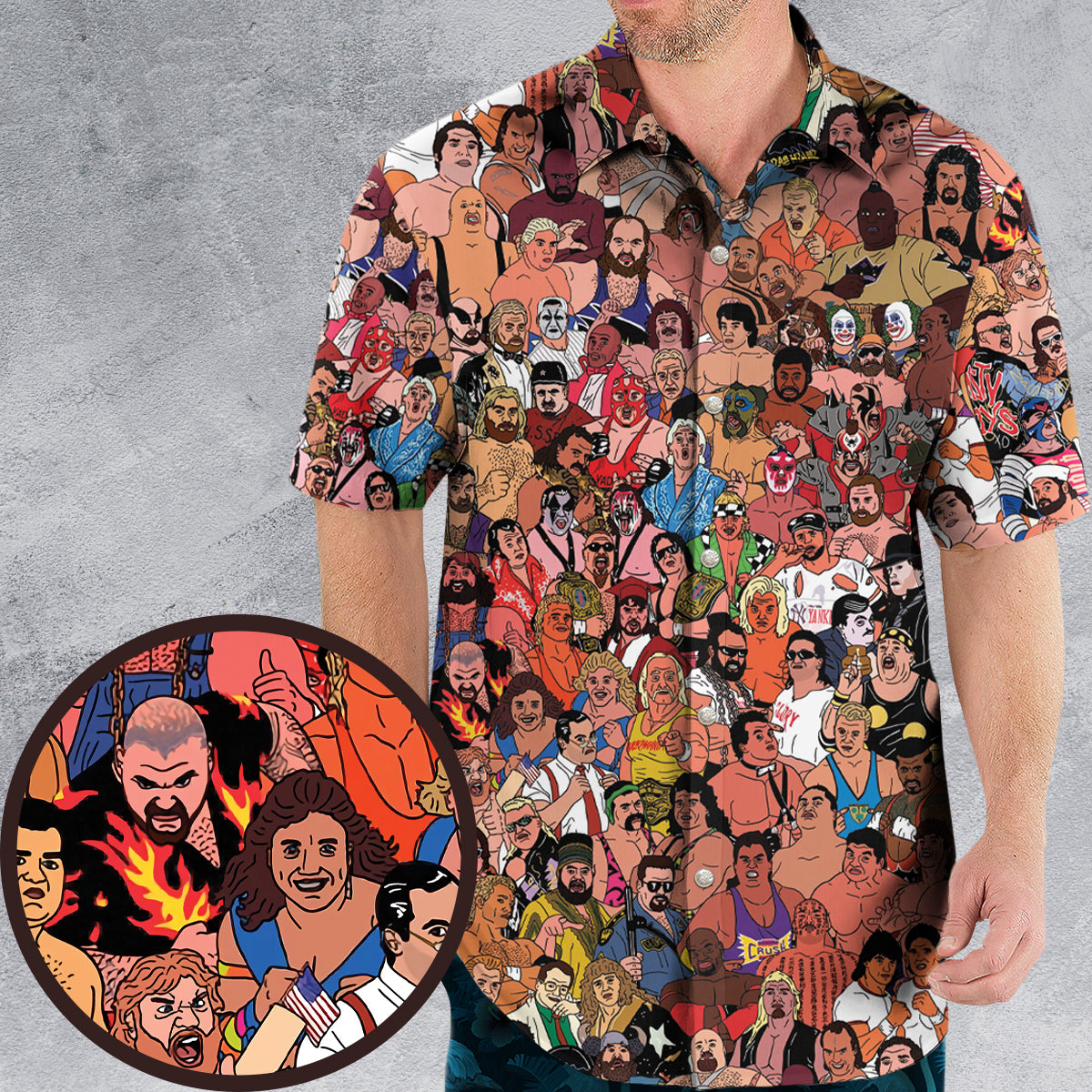 90s Professional Wrestlers Hawaiian Shirt