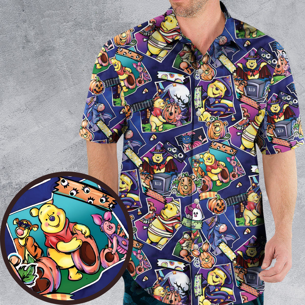 Pooh Bear Halloween Hawaiian Shirt