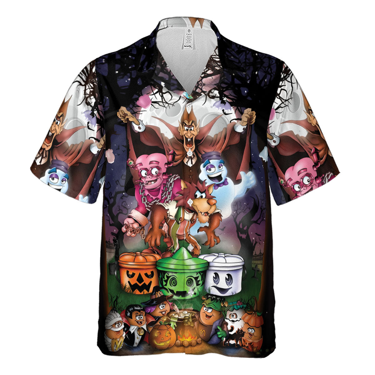 Halloween Food Mascot Themed Hawaiian Shirt