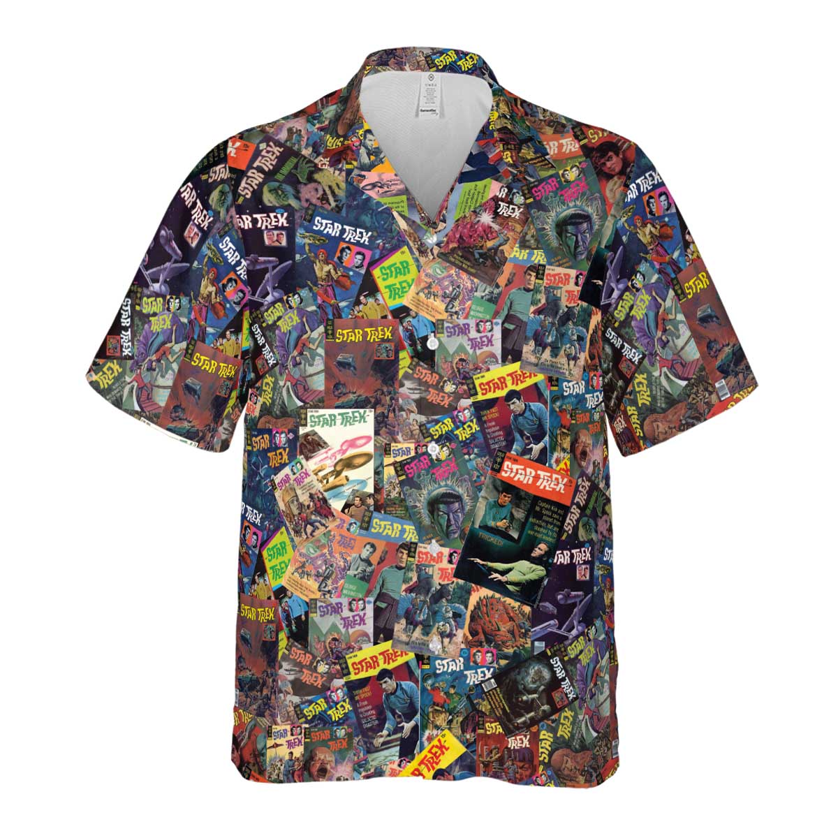 Vintage 1970s Star Trek Comic Books Collage Hawaiian Shirt