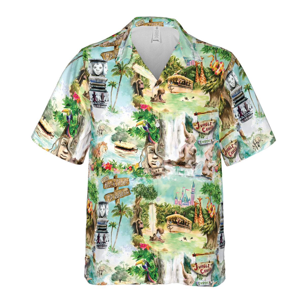 Water Color Jungle Cruise Map Hawaiian Shirt