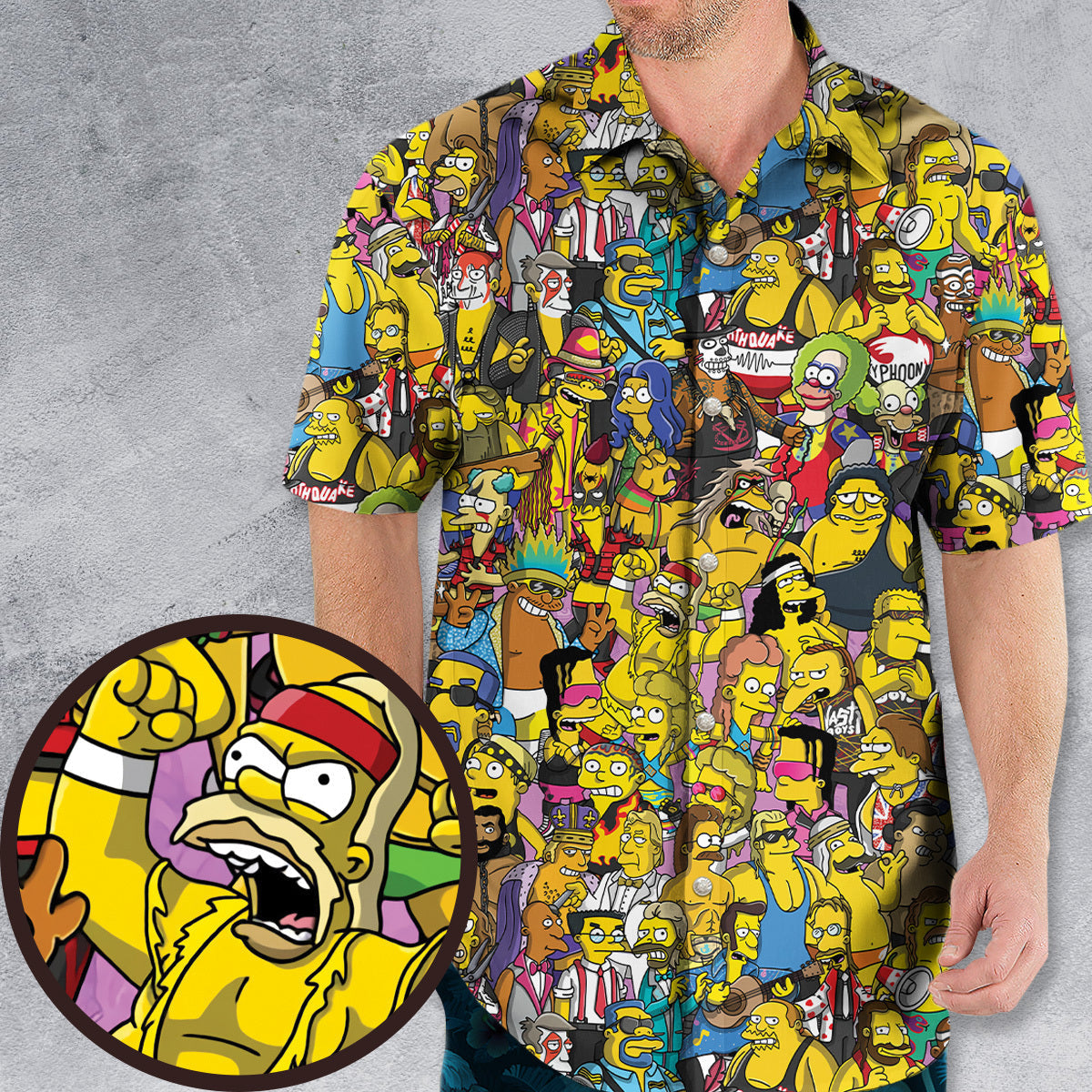 WWF Simpsons Hawaiian Shirt