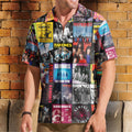 Ramones Hawaiian Shirt Album Cover Collage Punk Rock Summer Button Up