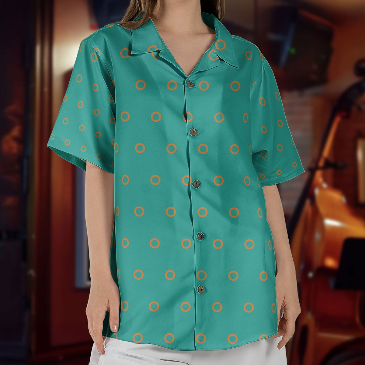 Phish Fishman Donut Button-up Shirt Hawaiian Shirt Retro Music Inspired Unisex Button-Up Shirt