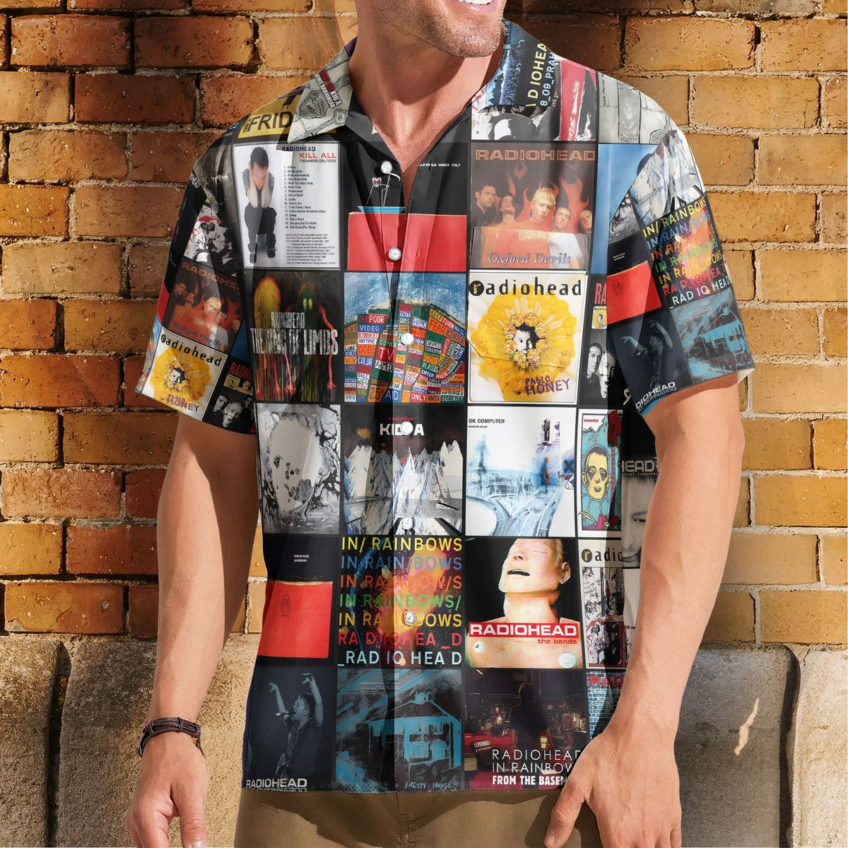 Radiohead Nostalgia Collage Hawaiian Shirt Iconic Album Memories Gift