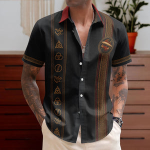 Led Zeppelin Hawaiian Shirt - Unisex Retro Zoso Zeppelin Four Symbols Airship Button Up