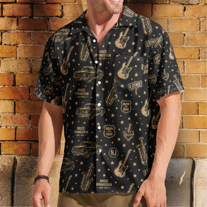 Bruce Springsteen Born to Run All-Over Print Hawaiian Shirt Retro Music Album Art Inspired Shirt