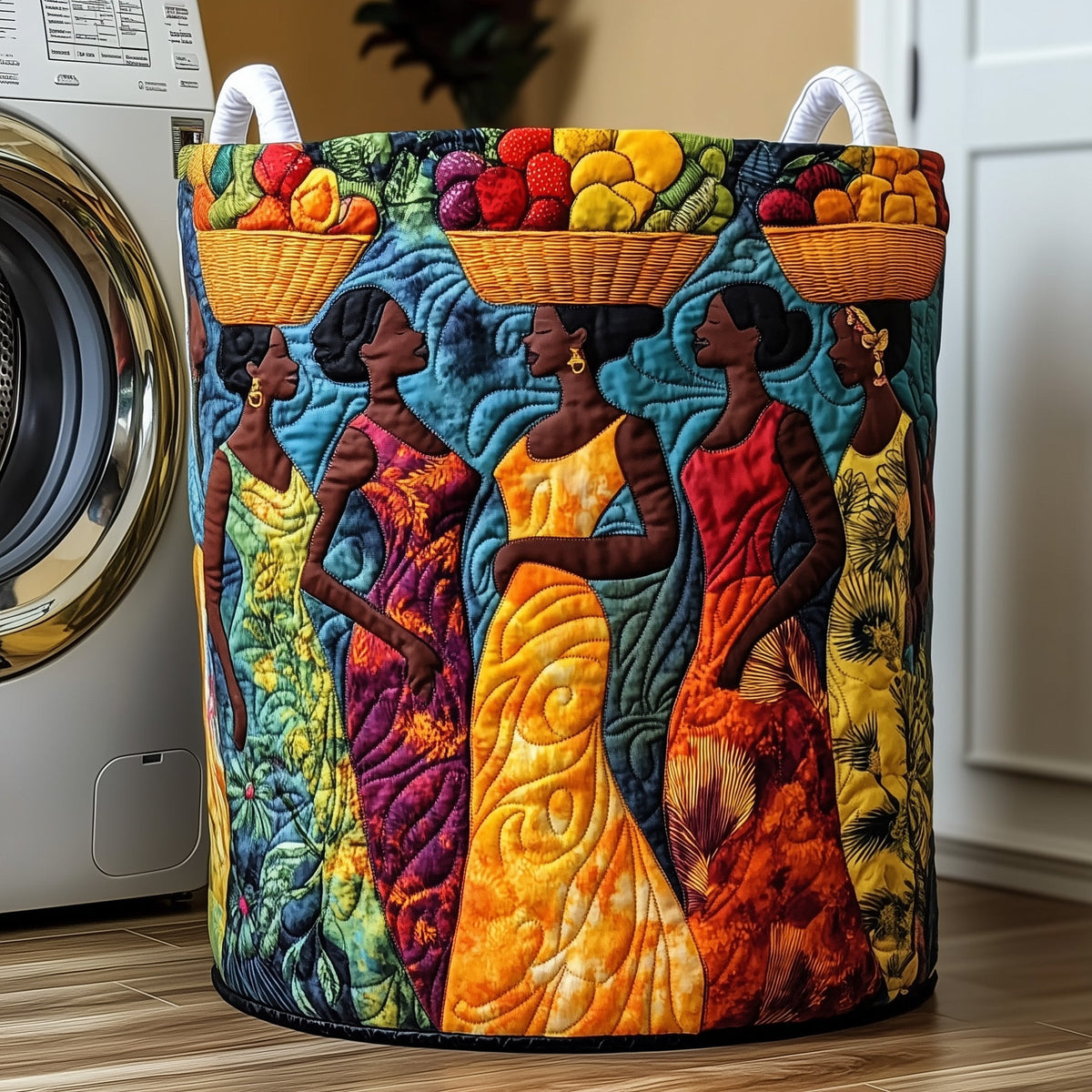 Melanin Queen Quilted Laundry Basket Merch For Home And Living