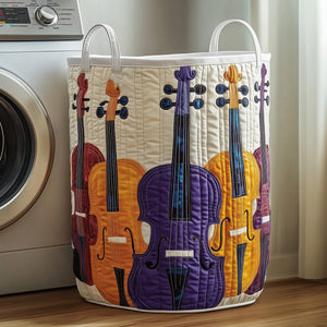 Melodic Violin Quilted Laundry Basket Father’s Day Merch Gift