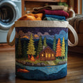 Midnight Harmony Quilted Laundry Basket Thoughtful Housewarming Gift