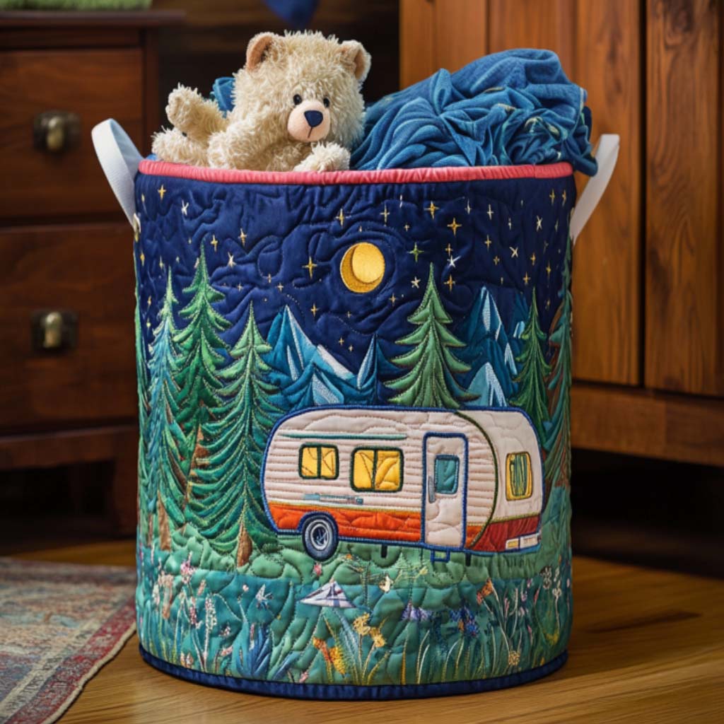 Moonlight Camp Quilted Laundry Basket Mother’s Day Merch Gift