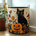 Moonlit Mischief Quilted Laundry Basket Thanksgiving Merch Gift