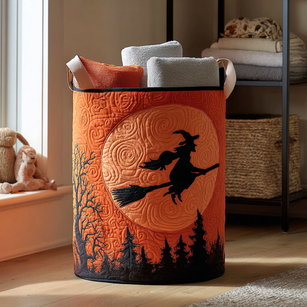 Moonlit Sorcery Quilted Laundry Basket Must-Have Laundry Essential Birthday Merch Gift