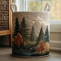 Mountain View Quilted Laundry Basket Merch For Kids