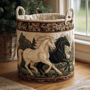 Mystic Horse Quilted Laundry Basket Creative Gift For Family
