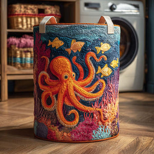 Mystic Octopus Quilted Laundry Basket Merch For Dad