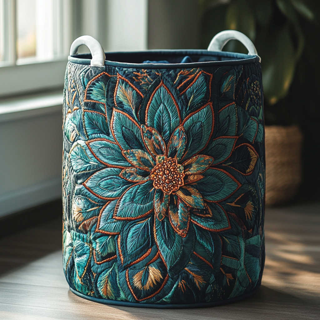 Mystic Petals Quilted Laundry Basket Anniversary Merch Gift