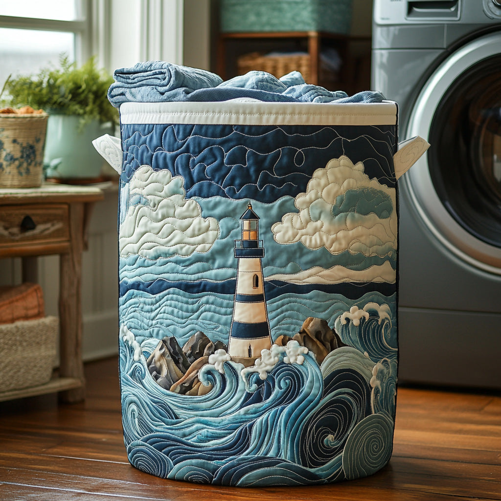 Nautical Glow Quilted Laundry Basket Great Idea For New Home