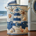 Nautical Lighthouse Quilted Laundry Basket Back To School Merch