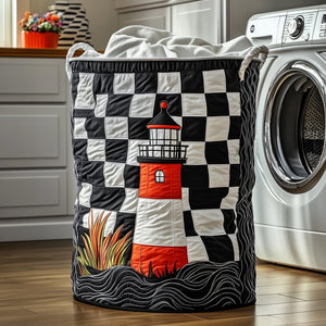Nautical Lighthouse Quilted Laundry Basket Spring Merch Pick