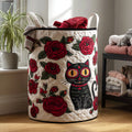 Nine Lives In Bloom Quilted Laundry Basket Thanksgiving Merch Gift