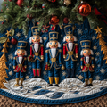 Nutcracker Wonderland Quilted Christmas Tree Skirt Cozy Holiday Tree Skirt to Brighten Your Home