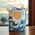 Ocean Bliss Flow Quilted Laundry Basket Best Gift For Him