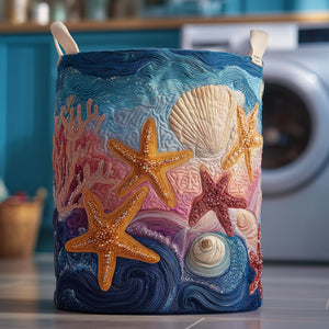 Ocean Breeze Quilted Laundry Basket Winter Merch Essentials