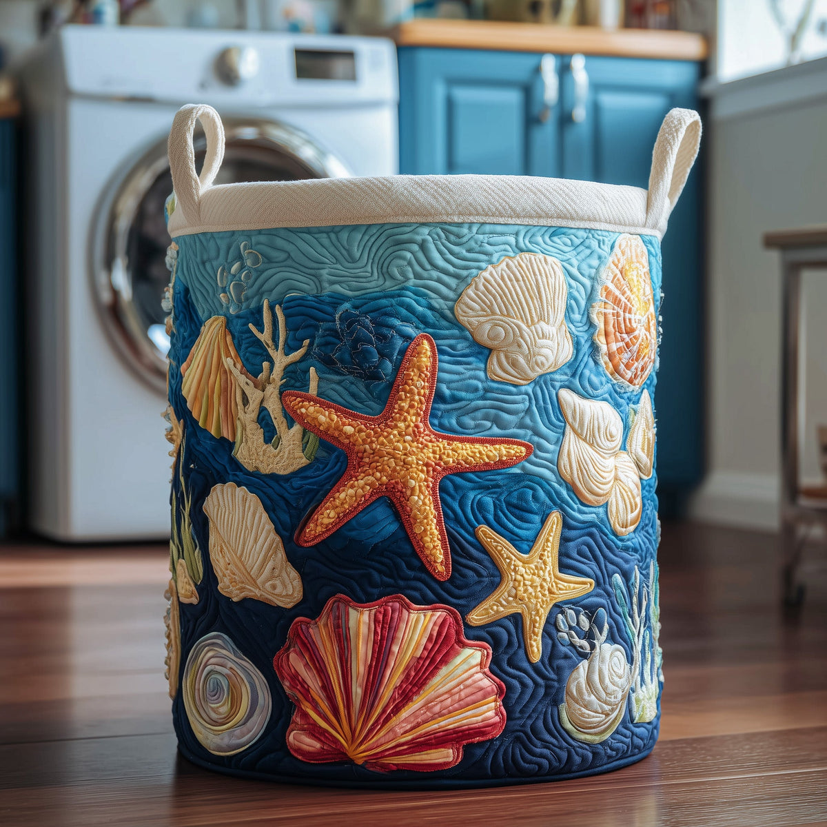 Ocean Breeze Quilted Laundry Basket Winter Merch Essentials(1)
