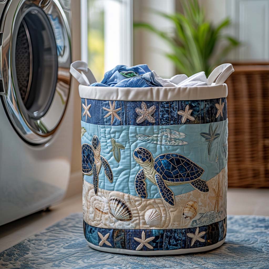 Ocean Drifter Quilted Laundry Basket Holiday Season Merch