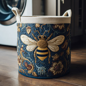 Ornate Bee Quilted Laundry Basket Merch For Her