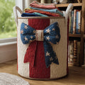 Patriotic Bow Quilted Laundry Basket Great Stocking Stuffer