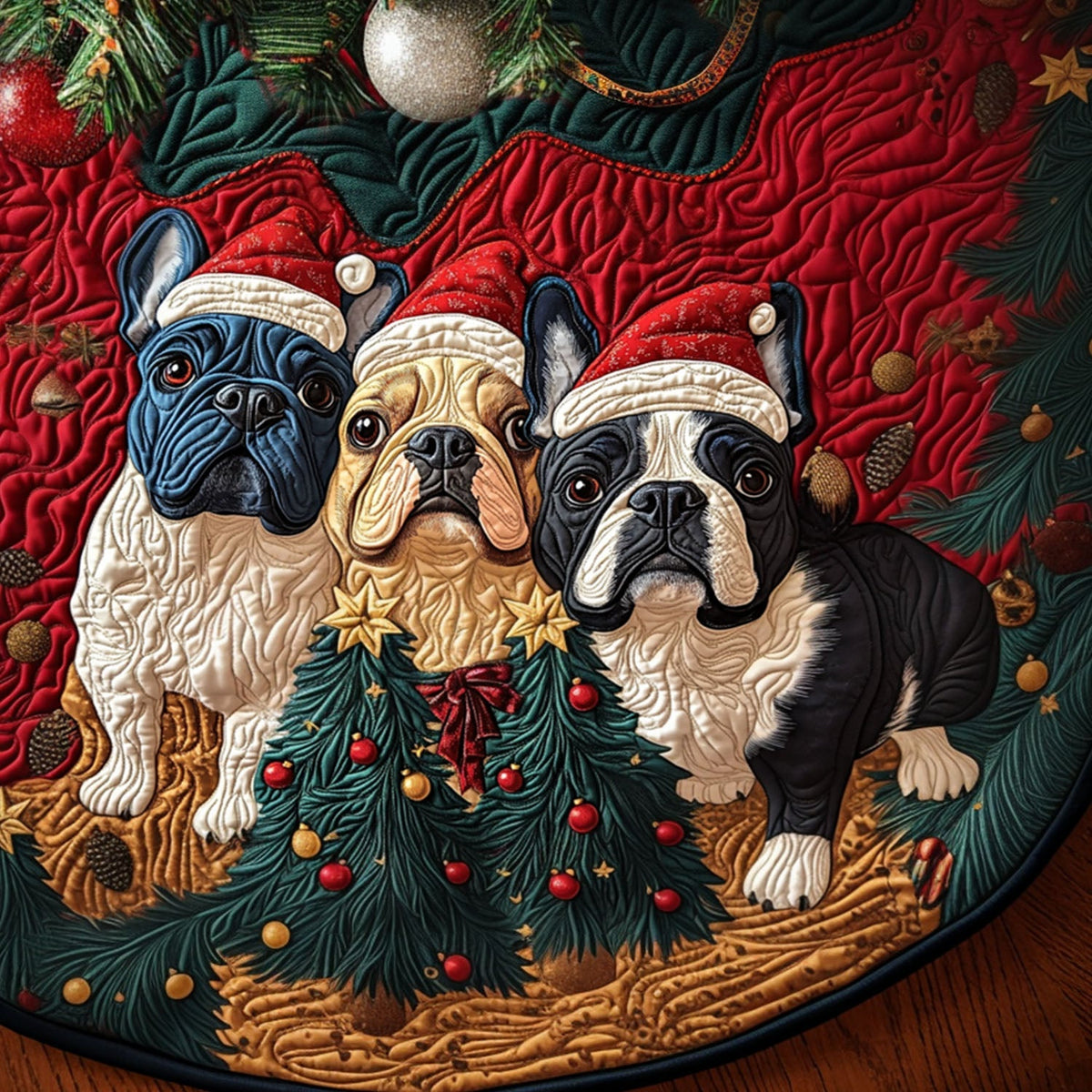 Paws Of Paris Quilted Christmas Tree Skirt Exclusive Christmas Tree Skirt Merch Collection