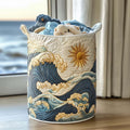 Peaceful Coastal Air Quilted Laundry Basket Birthday Merch Gift