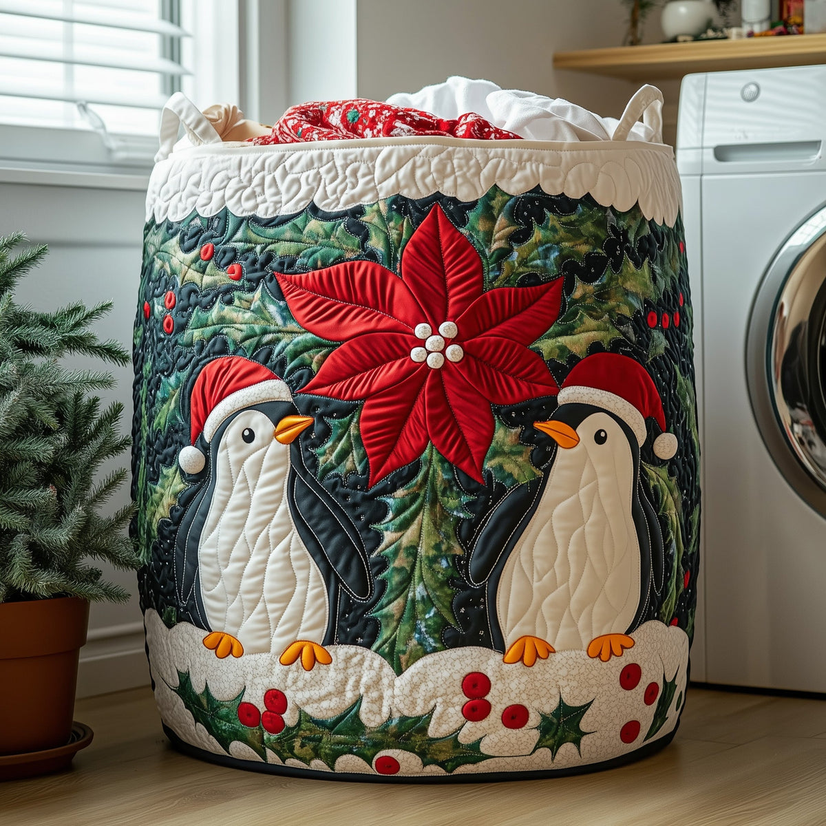 Penguin Heaven Quilted Laundry Basket Gftohd10320 Fall Merch Pick
