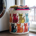Playful Cat Quilted Laundry Basket Holiday Merch Gift