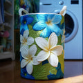 Plumeria Serenity Quilted Laundry Basket Best Gift For Him